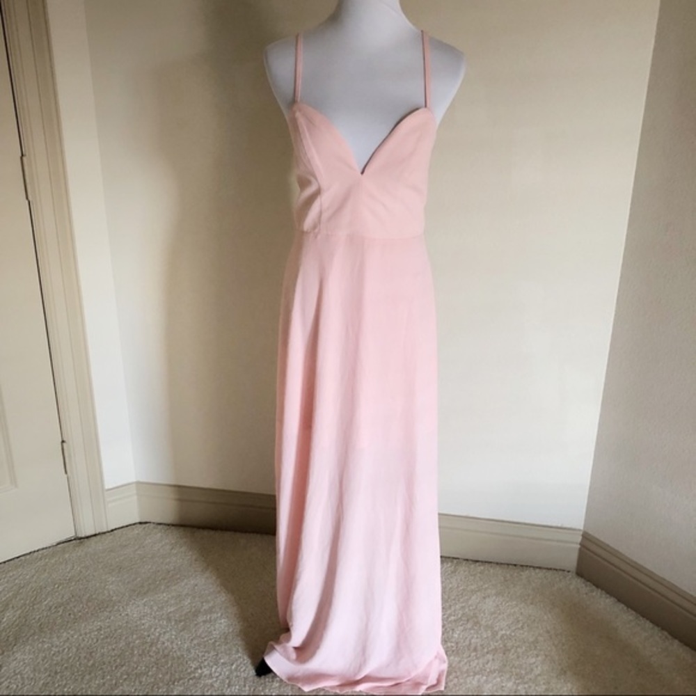 NWOT NBD x Naven twins baby pink long maxi dress